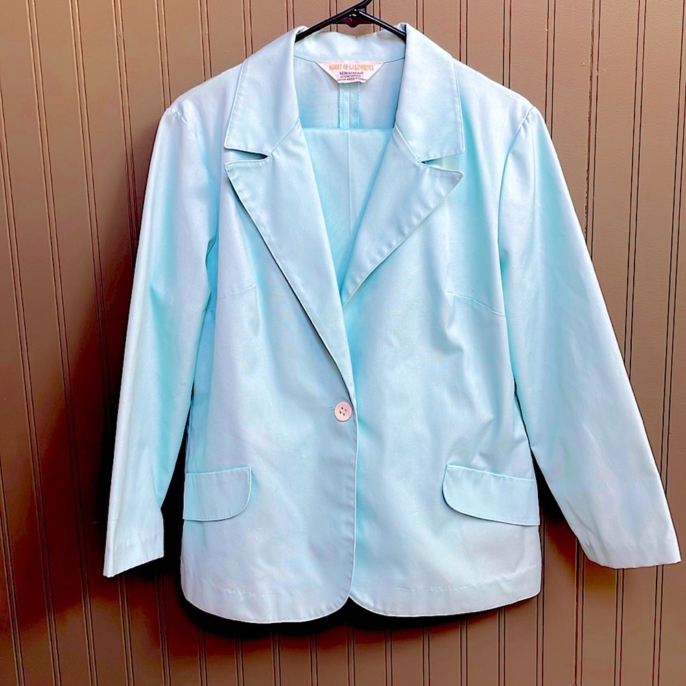 Vintage Koret of California Aqua Pantsuit, pants and blazer